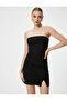 Mini Strapless Dress with Slit Detail Viscose Blend - 2