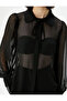Chiffon Transparent Shirt Long Sleeve Tie Collar - 5