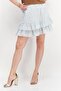 Women Embroidered Casual Mini Skirts, Dusty Blue