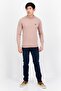 Men Mock Neck Long Sleeves Brand Logo Sweater, Mauve - 2