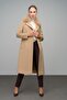 Punto Stitched Cashmere Coat with Fur Collar A.Kamel 3542-Tk - 4