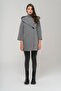 Hooded Tie Waist Coat Gray 3359 - 2