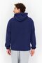 Men Sportswear Fit Hood With Drawstring Long Sleeve Outdoor Hoodies, Navy Blue - 2
