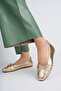 Genuine Leather Gold Women's Leather Ballerinas Dp58-4053 - 3