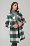 Belted Waist Lined Plaid Patterned Coat GREEN 3927-E - 5