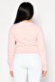Women Crew Neck Long Sleeve Brand Logo Sweatshirt, Pink - 2