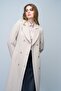 Apolet and Polo Pocket Detailed Double-Breasted Medium Length Coat Bej 3009 - 5