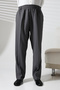 Men's Elastic Waist Pocket Winter Wool Effect Fabric Baggy Trousers - Gray (Isr) - 4