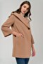 Hooded Tie Waist Coat KAMEL 3359 - 5