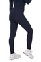 Women's Diving Fabric Inside Raster Elastic Waist Sports Leggings Navy Blue - 5