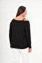 Women's Plus Size One Shoulder Strap Leopard Garnished Leather Look Long Sleeve Black-Yellow Blouse - 4