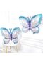 Pink Blue Butterfly and Pink Number Balloon 6 Years Old Balloon Set Butterfly Concept Birthday Foil Balloon Set - 4