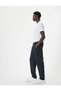Elastic Waist Trousers Chino Stitching Detailed Pocket Label Printed