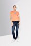Women Crew Neck Long Sleeve Brand Logo Sweatshirt, Pale Orange - 4
