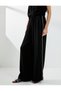 Wide Leg Trousers with Pockets High Waist Viscose Stripe Detail - 3
