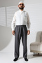 Men's Elastic Waist Pocket Winter Wool Effect Fabric Baggy Trousers - Gray (Isr) - 2