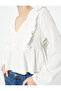 Ruffle Blouse Long Sleeve Round Neck Textured - 5