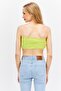 Women Sweetheart Neckline Strapless Solid Tube, Yellow Green - 3