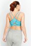 Women Printed Padded Sports Bra, Turquoise - 3