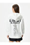 Star Printed Oversize Hooded Sweatshirt - Long Sleeve - 4