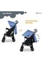 Archer Baby Stroller Collapsible Reclining Seats Detachable Bumper  Storage Basket Blue - 5