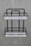 Economical Crystal Shelf Bathroom Organizer Double Black Wire Shampoo Holder Shower Shelf - 4