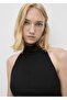 Open Back Halter Collar Blouse - 7