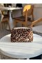 Plush Leopard Patterned Makeup Bag - Large Size - 5