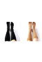 Both Black and Skin 2 in 1 Knee High Medium Thick Socks