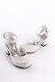 Girls' Heeled Shoes with Mother-of-Pearl Glass Shard Detail - 4