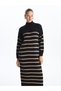 Lcw Modest Striped Half Turtleneck Striped Women's Knitwear Dress (W4) - 2