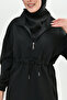 Scuba Fabric Black Hijab Set - Long Sleeve Sweatshirt and High Waist Pants 1024 - 4