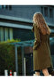 Long Stamp Coat Detachable Faux Fur Collar Double Breasted Button with Belt Pockets - 3