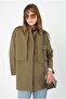 Windbreaker Detailed Trench Coat Oil Green - 5