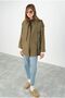 Windbreaker Detailed Trench Coat Oil Green - 4