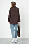 Short Double-Breasted Trench Coat Bitter Brown - 8