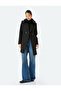 Detachable Faux Fur Collar Double Breasted Long Coat with Pockets and Buttons