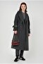 Long Double-Breasted Coat Anthracite - 7