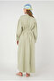 Gathered Collar Poplin Dress Light Green - 6