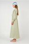 Gathered Collar Poplin Dress Light Green - 5