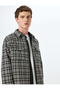 Long Sleeve Cover Pocket Detailed Plaid Tweed Shirt Jacket - 2