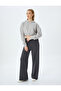Long Sleeve Crop Oversize Sweatshirt with Elastic Waist