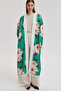 Flower-Patterned Kimono with Tassel Details