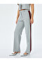 Straight Leg Fabric Trousers with Stripe Detail on the Sides - 3