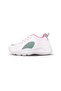 Women's Lace-Up White-Green Walking Shoes - 2