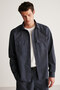 Kelvin Men's Thick Textured Technical Appearance Navy Blue Shirt with Flap Pockets - 2