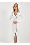 Contrast Trim Knitted Sweater Midi Dress - 6