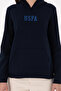 Women's Navy Blue Basic Hooded Sweatshirt 50289536 -Vr033 - 6