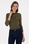 Women's Khaki Turtleneck Sweatshirt 50271616-Vr027