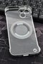 iPhone 14 Compatible Silver Gray Silver Color Thin Edge Transparent Hard Cover Case - 5